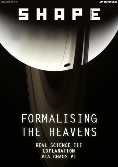 Issue 6 of SHAPE journal featuring articles on Formalising The Heavens and Real Science